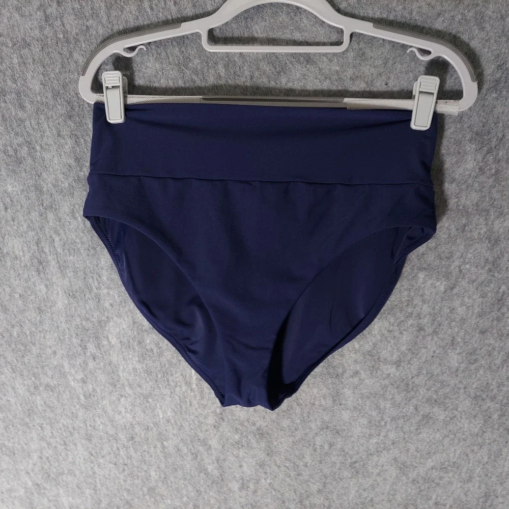 Calia Carrie Underwood Swimsuit Bottoms M Navy Blue High Waisted Bikini Briefs